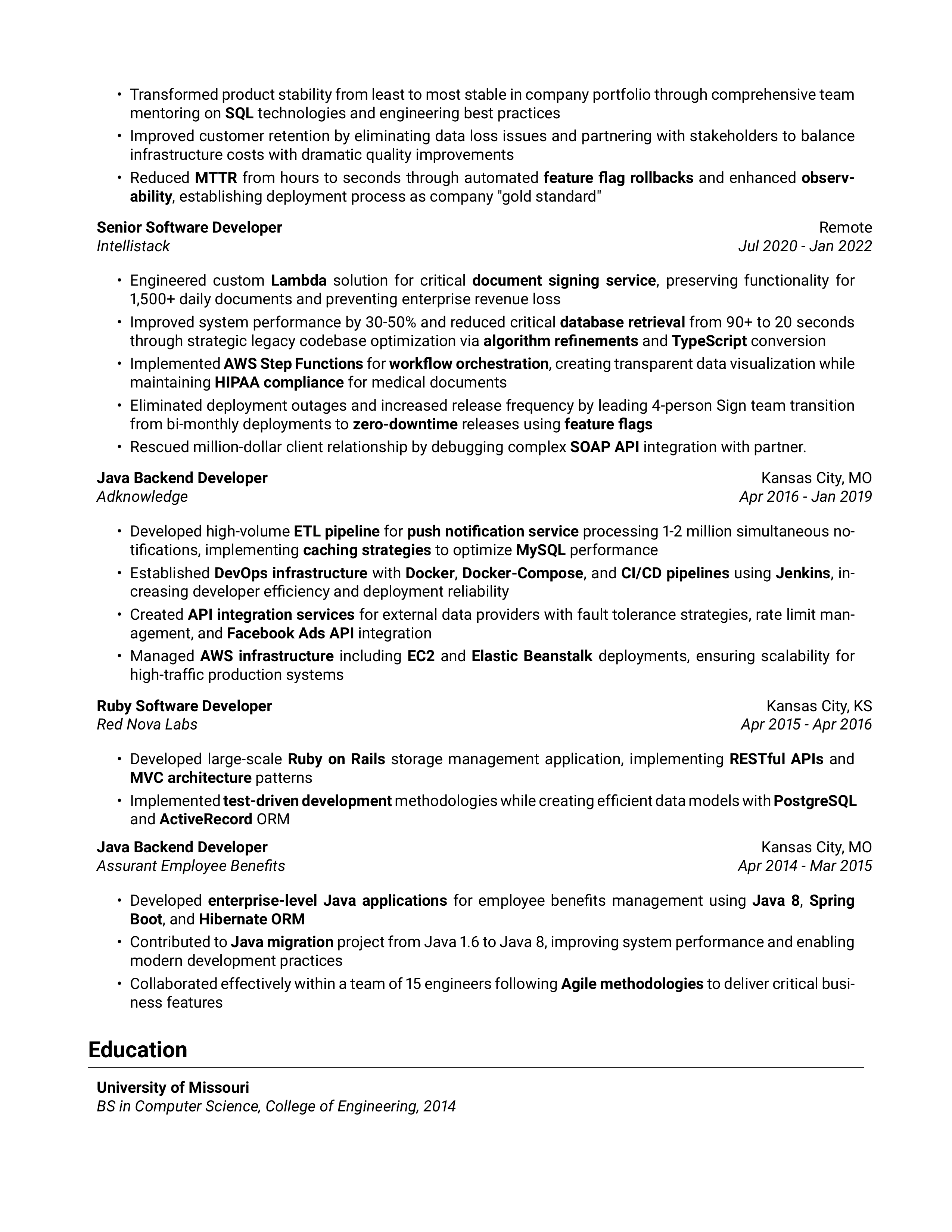 Derek Provance Resume - Page 2: Education, Certifications, and Additional Experience
